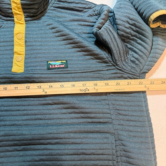 L.L. Bean Men's textured fleece quarter snap pullover green LARGE - Picture 5 of 6
